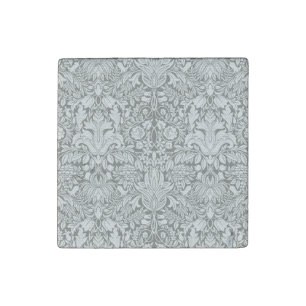 elegant formal white damask lace brocade stone magnet