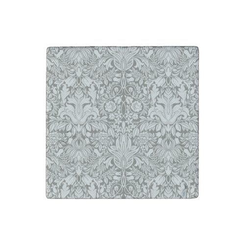 elegant formal white damask lace brocade stone magnet