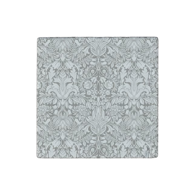 elegant formal white damask lace brocade stone magnet (First Magnet)