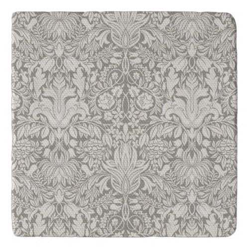 elegant formal white damask lace brocade trivet
