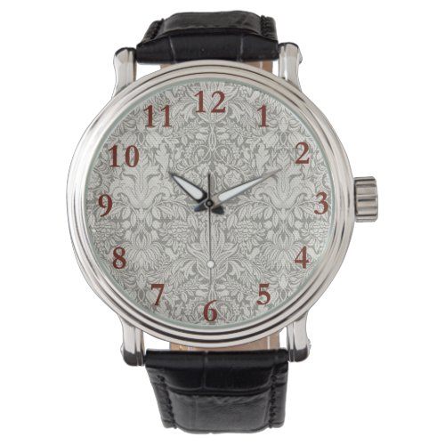 elegant formal white damask lace brocade watch