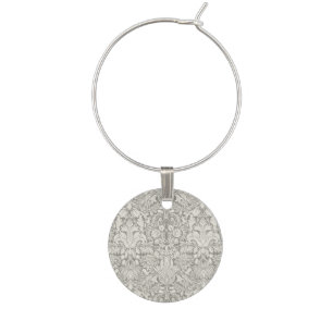 elegant formal white damask lace brocade wine charm