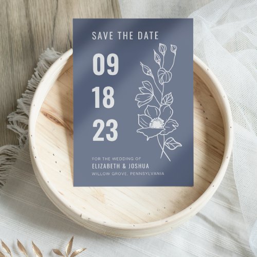 Elegant Formal White Floral Silhouette Wedding  Save The Date