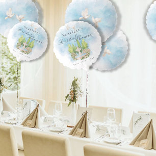 Elegant Fountain doves flowers Bridal Shower Balloon