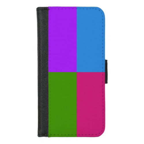 Elegant Four_Color Geometric Design iPhone 87 Wallet Case