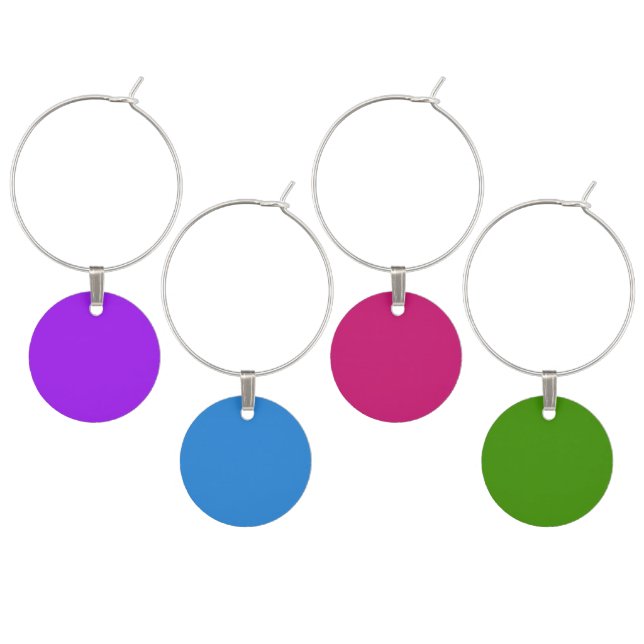 Elegant Four-Color Geometric Design Wine Charm (Staggered)