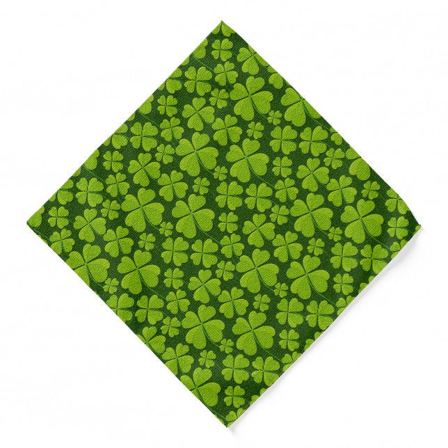 Elegant Four Leaf Clover Floral Bandana (Front)
