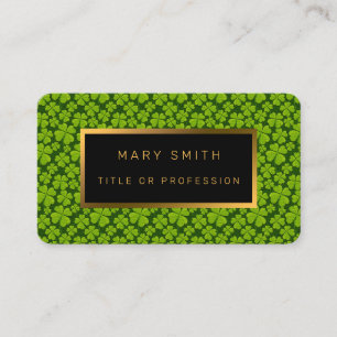 Elegant Four Leaf Clover Floral Business Card