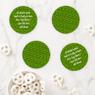 Elegant Four Leaf Clover Floral Coaster Set