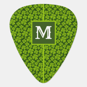 Elegant Four Leaf Clover Floral Guitar Pick