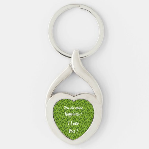 Elegant Four Leaf Clover Floral Keychain