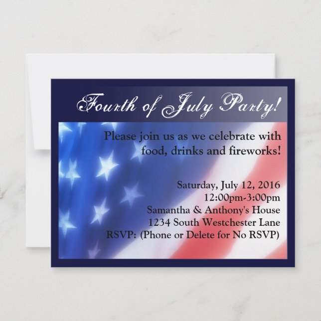 Elegant Fourth of July Celebration Invitation (Front)