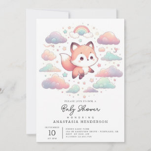 Elegant Fox Baby Shower Invitation
