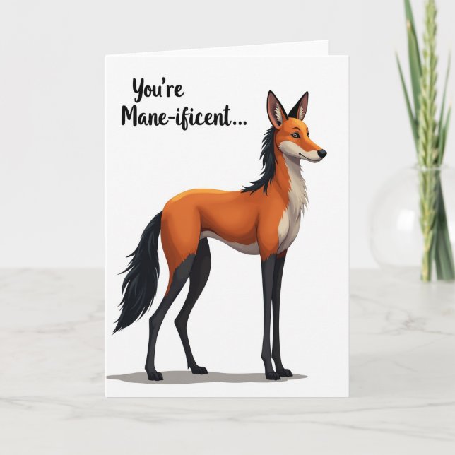 Elegant Fox Birthday Card (Front)