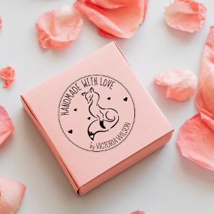 Elegant Fox, Custom Handmade With Love, Rubber Stamp