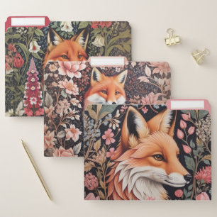 Elegant Fox Pink Floral William Morris Inspired File Folder
