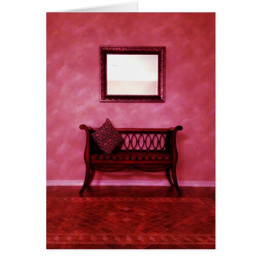 Elegant Foyer Settee Seat Mirror Interior Design Cards (Front)