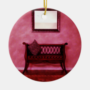 Elegant Foyer Settee Seat Mirror Interior Design Ceramic Ornament