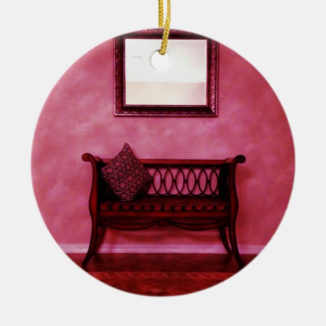 Elegant Foyer Settee Seat Mirror Interior Design Ceramic Ornament (Front)