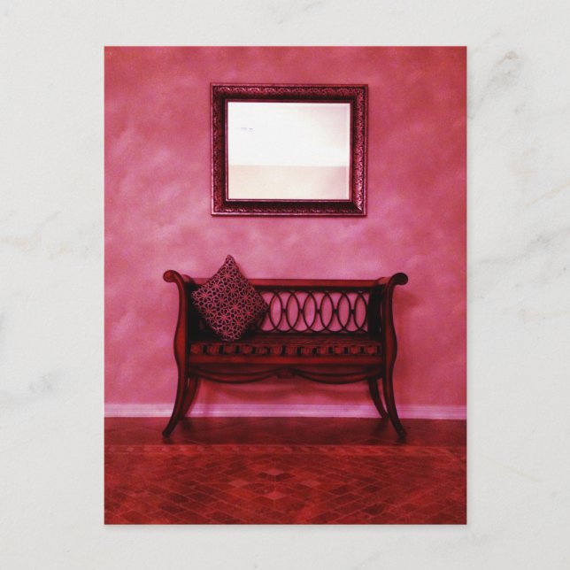 Elegant Foyer Settee Seat Mirror Interior Design Postcard (Front)