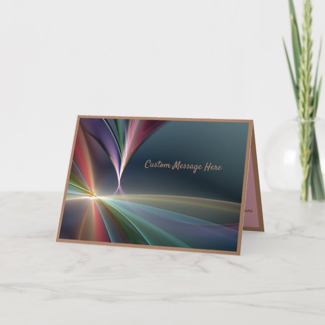 Elegant Fractal Pastel Rainbow Color Design Card (Front)