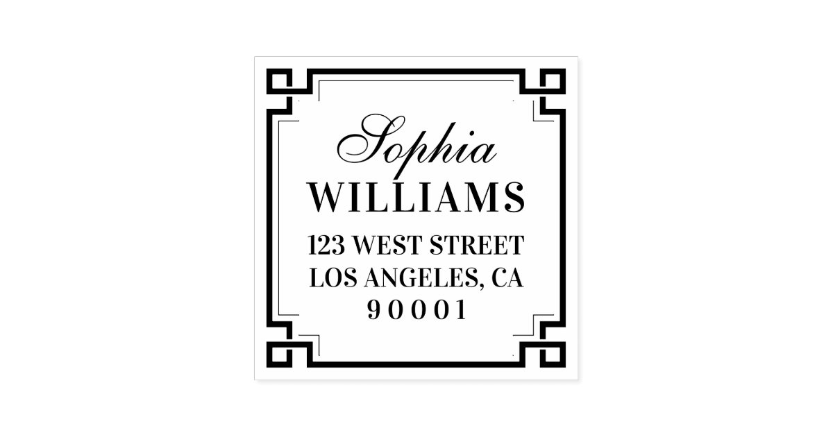 Elegant Frame Address Label Self Inking Stamp | Zazzle