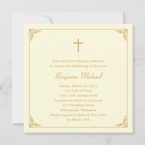 Elegant Frame Baptism/Christening Invitation