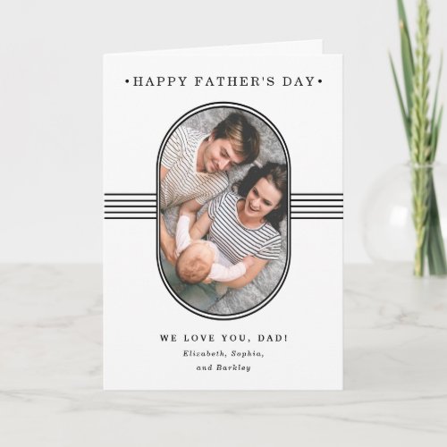Elegant Frame  Black and White Fathers Day Card