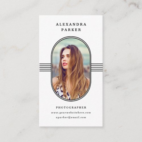 Elegant Frame  Black and White Photo Business Card