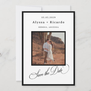 Elegant Frame & Classic Calligraphy Script Wedding Save The Date