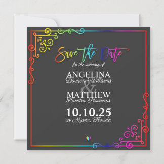 Elegant Frame Colorful Save the Date Card