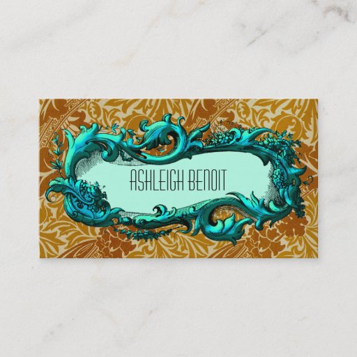 Customizable Elegant Frame Damask Business Card