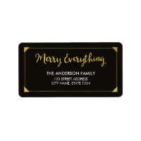 Elegant Frame Faux Gold Merry Everything Address Label