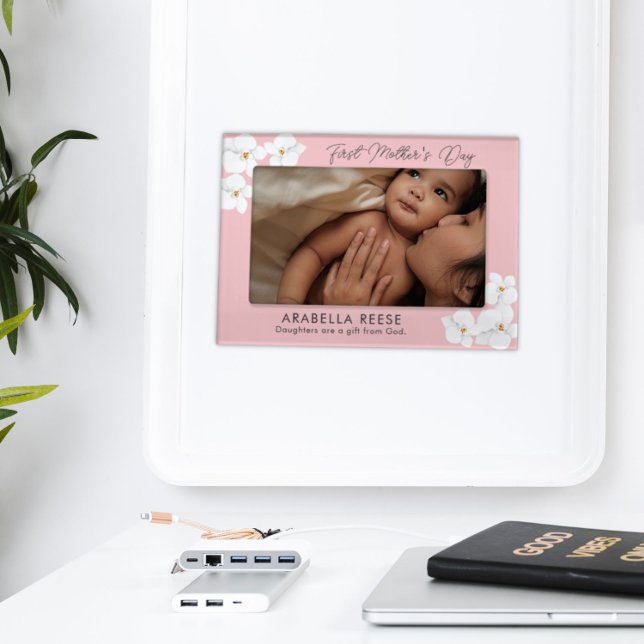 Elegant Frame First Mother's Day Pink White Orchid (Creator Uploaded)