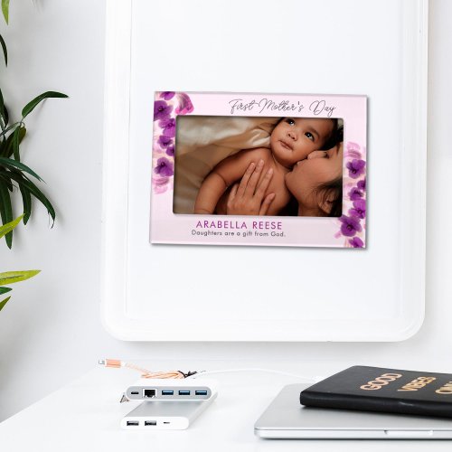 Elegant Frame First Mothers Day Purple Orchids