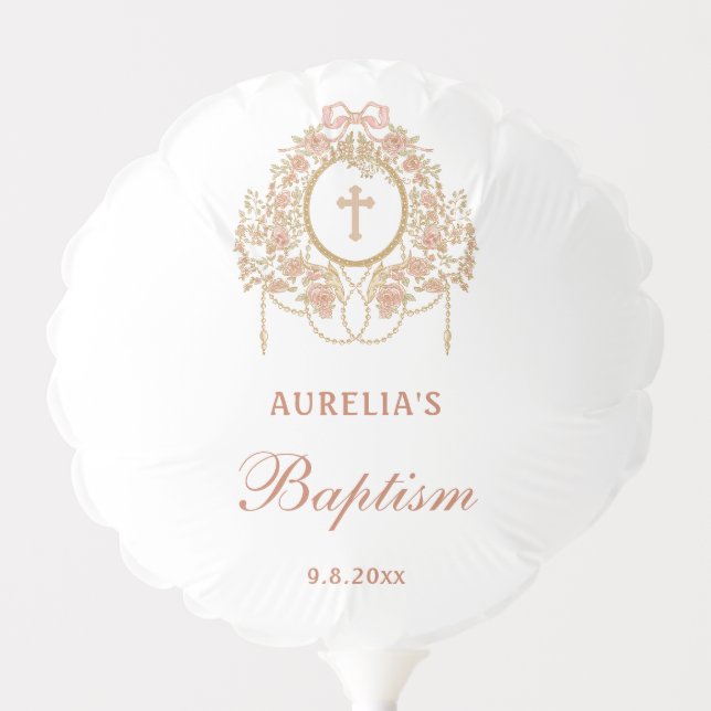 Elegant Frame Holy Cross Baptism Balloon (Front)