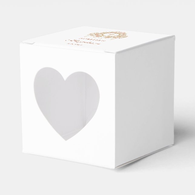 Elegant Frame Holy Cross Baptism Heart Favor Boxes (Front Side)