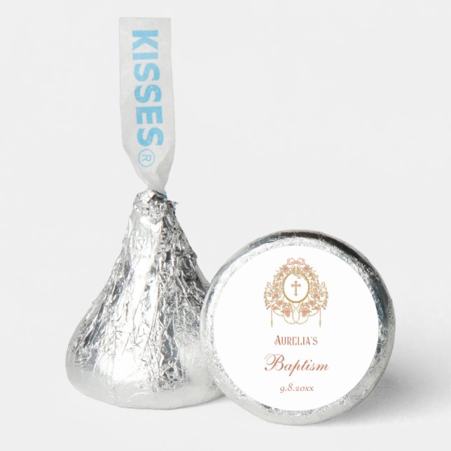 Elegant Frame Holy Cross Baptism Hershey®'s Kisses® (Front)