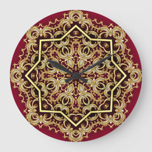 Elegant frame: pearl and gold. large clock