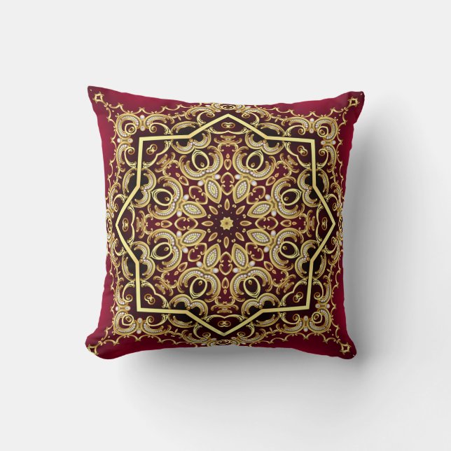 Elegant frame: pearl and gold. throw pillow (Front)