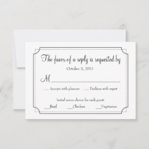 Elegant Frame Response Card with Menu Choices