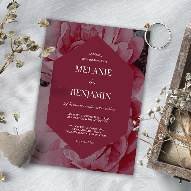 Elegant Frame Romantic Flower Wedding Invitation (Elegant Frame Romantic Flower Wedding Invitation)