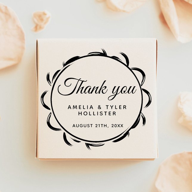 Elegant Frame Script Thank you Wedding Rubber Stamp (Creator Uploaded)
