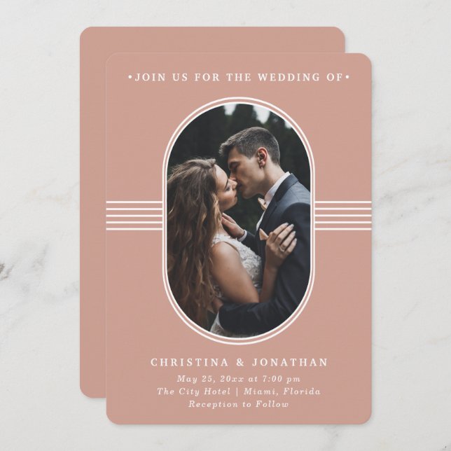 Elegant Frame | Terracotta Photo Wedding Invitation (Front/Back)