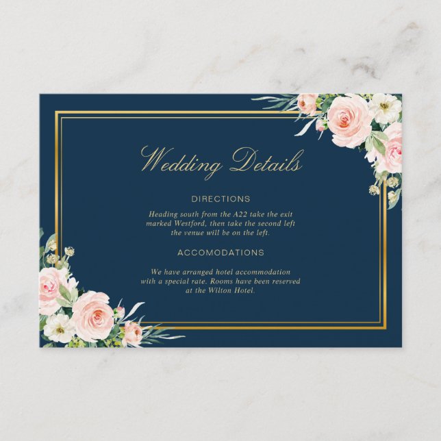 elegant frame wedding details card (Front)