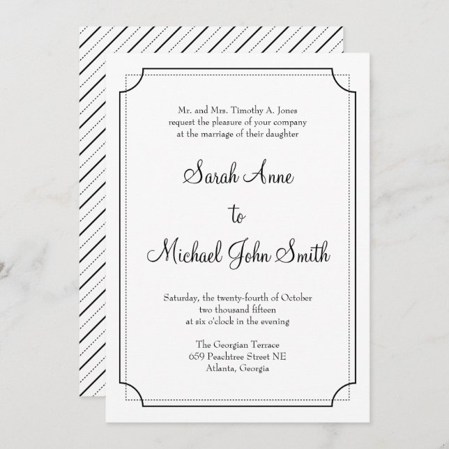 Elegant Frame Wedding Invitation (Front/Back)