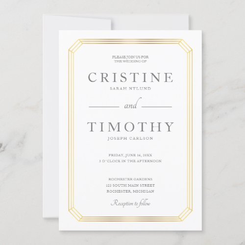 Elegant frame wedding invitation