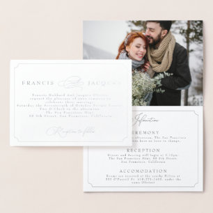 elegant frame wedding invitation with Photograph