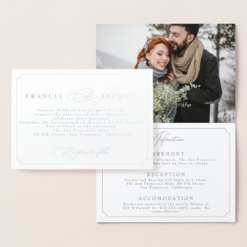 elegant frame wedding invitation with Photograph