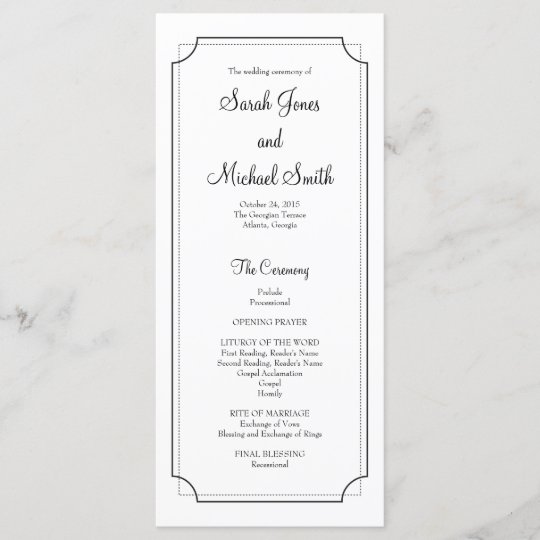 Aqua blue foliage frame folded wedding program | Zazzle.com